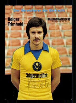 Holger Trimhold Autogrammkarte Eintracht Braunschweig 1981-82 Original Signiert