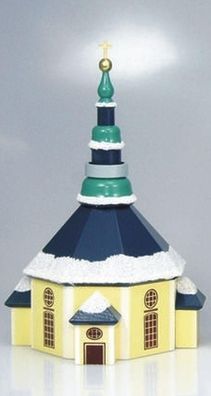 Tischdekoration Seiffener Kirche mit Schnee bunt Höhe 20cm NEU Haus Baum Figur Ki