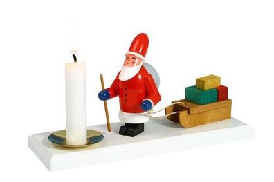 Kerzenhalter Weihnachtsmann mit Schlitten 8cm NEU Kerzenständer Kerzenleuchter