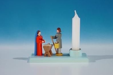 Kerzenhalter Maria und Josef bunt Breite 10,5cm NEU Kerze Kerzenlicht Teelicht We