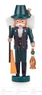 Nussknacker Jäger grün mit Gewehr und Ente BxHxT 5cmx13,5cmx4,5cm NEU Erzgebirge