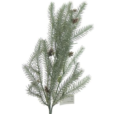 Weihnachtlicher Tannenzweig mit Zapfen gefrostet 53 cm - Kunstpflanzen