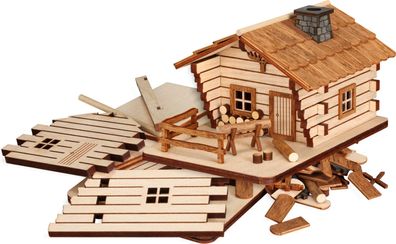 Bastelset Blockhaus HxBxT = 9x11x15cm NEU Basteln Bastelset Bauen Haus