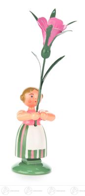 Ostern &amp; Frühjahr Blumenmädchen mit Winde H=ca 12 cm NEU Erzgebirge
