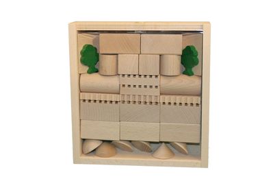 Holzspielzeug Architekturbaukasten Nr. 2 BxHxT 19,5x20,5x4,5cm NEU Holzbaukasten