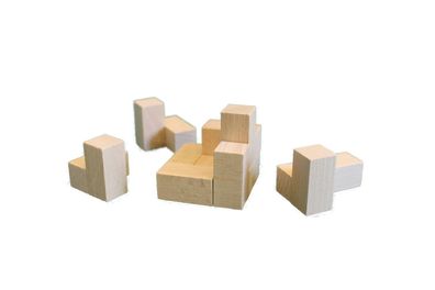 Holzspielzeug Holzpuzzle cube natur BxHxT 5x5x5cm NEU Holzbaustein Puzzel