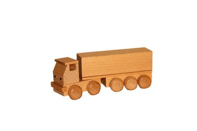Holzspielzeug Sattelzug mit Pritsche natur Länge ca. 15 cm NEU Holzauto