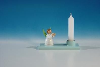 Kerzenhalter Trompetenengel bunt Breite 10,5cm NEU Kerze Kerzenlicht Teelicht Wei