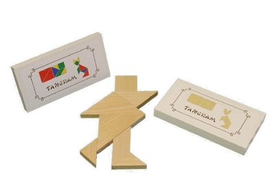 Holzspielzeug Tangram bunt BxHxT 15,6x7,8x1cm NEU Legespiel Spielzeug