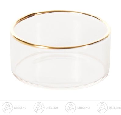 Ersatzteile &amp; Bastelbedarf Teelichthalter Glas mit Goldrand 4,5 cmx2,1 cmx4,5 cm