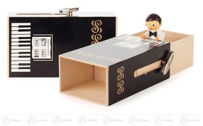 Musikdose Musikdose \"Piano-Box\" mit Junge H=ca 6 cm NEU Erzgebirge Spieldose