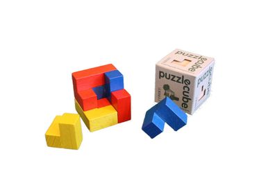 Holzspielzeug Holzpuzzle cube bunt BxHxT 5x5x5cm NEU Holzbaustein Puzzle