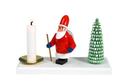 Kerzenhalter Weihnachtsmann mit Baum Höhe 8cm NEU Kerzenständer Kerzenleuchter