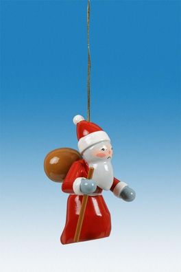 Baumbehang Weihnachtsmann 3tlg. Höhe 6,5cm NEU Weihnachten Baumschmuck Holzschmuc