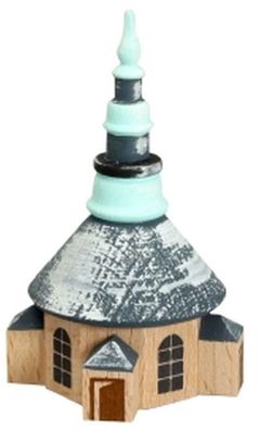 Miniaturhaus Kirche Seiffen bunt winterlich Höhe 7 cm NEU Holz Spielzeug Dekora