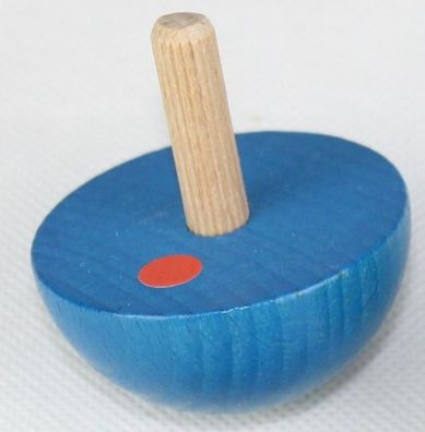 Holzspielzeug Halbkuglekreisel Blau Ø 4,9cm NEU Holzspiel Geduldsspiel