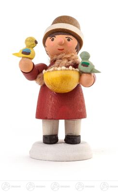 Miniatur Vogelfütterer H=ca 4,5 cm NEU Erzgebirge Weihnachtsfigur Holzfigur