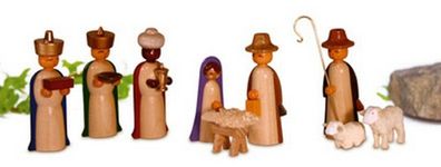 Miniaturfiguren Christi Geburt farbig HxBxT 6x2,5x1,5cm NEU Holzfiguren Holzschm