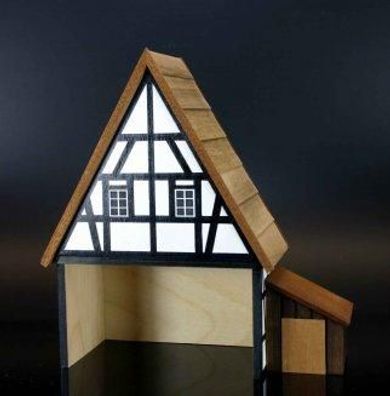 Holzdekoration Miniatur Fachwerkhaus HxBxT =11x6x4 cm NEU Seiffen Miniatur Holz