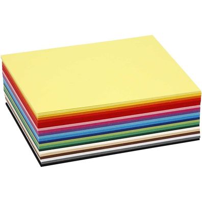 artdee® Bastelkarton / Tonpapier 20 sortierte Farben bunt - Größen zur Auswahl