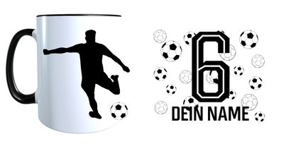 Personalisierte Tasse mit Namen Fußball Kaffeetasse Geschenkidee Geburtstag 028T