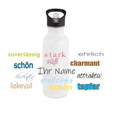 Personalisierte Trinkflasche mit Namen Wasserflasche Geburtstag Geschenkidee 05E
