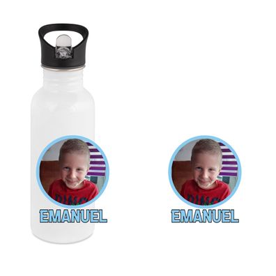 Personalisierte Trinkflasche mit Bild Wasserflasche Geburtstag Geschenkidee 03E