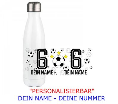 Personalisierte Trinkflasche Fußball Thermobecher Geburtstag Geschenkidee 0008E