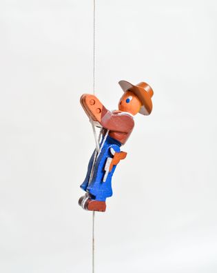 Holzspielzeug Kletterfigur Cowboy Höhe=6,5 (Kletterseil ca 45 cm)cm NEU Kletter