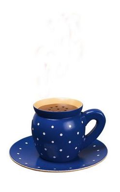 Räucherfigur Kaffeetasse Blau BxHxT = 15x8x15cm NEU Räuchertasse Rauchfigur