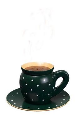 Räucherfigur Kaffeetasse Grün BxHxT = 15x8x15cm NEU Räuchertasse Rauchfigur