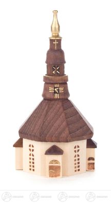 Miniatur Seiffener Kirche natur BxHxT 6 cmx12,5 cmx6 cm NEU Erzgebirge Holzfigur