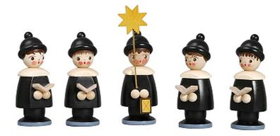 Miniaturfiguren 5 Kurrendefiguren schwarz Höhe 6,2cm NEU Weihnachten Figuren Kir