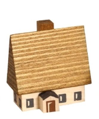 Miniaturhaus Erzgebirgs Haus natur Höhe 4 cm NEU Holz Spielzeug Dekoration Holz