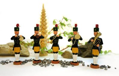 Miniaturfiguren Bergmannskapelle 5tlg. bunt Höhe=9,5cm NEU Holzfiguren Bergmann