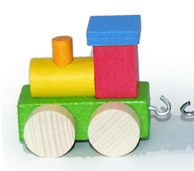 Holzdekoration Holzlokomotive für Buchstabenzug BxLxH 50x40x45mm NEU Spielzeug
