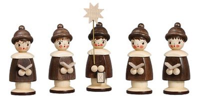 Miniaturfiguren 5 Kurrendefiguren natur Höhe 6,2cm NEU Weihnachten Figuren Kirch
