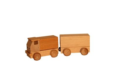 Holzspielzeug Lastzug natur Länge ca. 15 cm NEU Holzauto Holzfahrzeug Holztruck