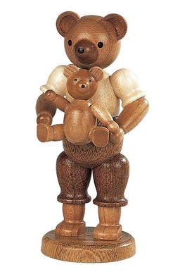 Bärensammelfigur Bärenvater mit Kind natur klein Höhe 10 cm NEU Bär Bärenfigur
