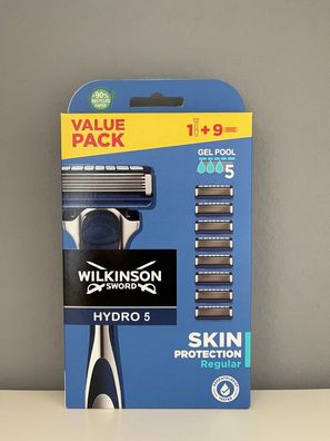 9 Wilkinson Sword Hydro5 Skin Protection Regular Rasierklingen + Rasierer OVP/ Neu