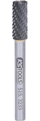 KS TOOLS HM Zylinder-Frässtift Form A mit Stirnverzahnung, 8mm