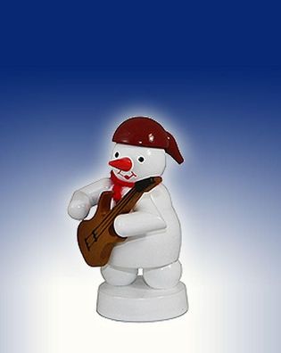 Weihnachtsdekoration Schneemann mit E-Gitarre Höhe 8cm NEU Schnee Eismann Winter