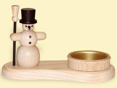 Kerzenhalter Schneemann natur mit Teelicht Höhe=8cm NEU Weihnachten Kerzenschmuc