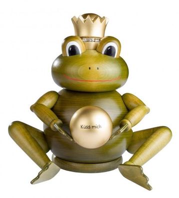 Räuchermann Froschkönig mit Goldkugel BxTxH= 17x14x15cm NEU Rauchen Rauchfigur