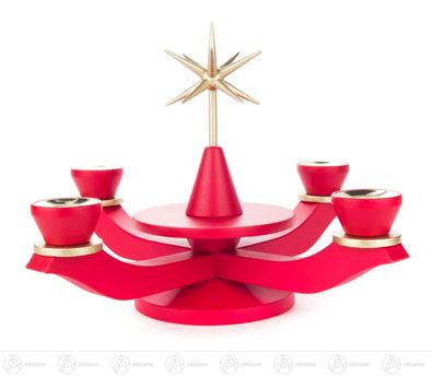 Adventsleuchter mit Stern, rot, für Kerzen d=22mm BxHxT 25 cmx21 cmx25 cm NEU