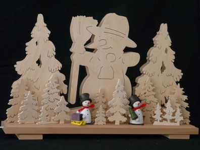 Schwibbogen mit Haus Weihnachtsmann und Beleuchtung BxHxT 50x32x7cm NEU