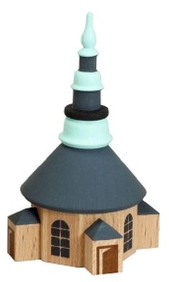 Miniaturhaus Kirche Seiffen bunt Höhe 7 cm NEU Holz Spielzeug Dekoration Holz W