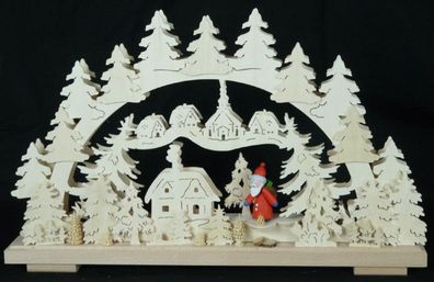 Schwibbogen mit Weihnachtsmann und Beleuchtung BxHxT 50x31x7cm NEU Lich