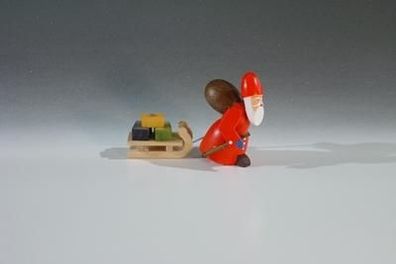 Holzfigur Weihnachtsmann mit Schlitten Höhe 4,5cm NEU Spielzeug Zug Eisenbahn S