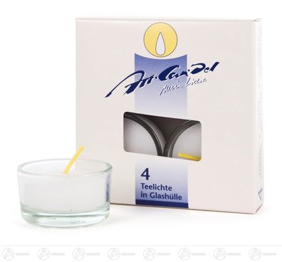 Ersatzteile &amp; Bastelbedarf Teelichthalter Glas mit Teelicht 4,4 cmx2,5 cmx4,4 cm